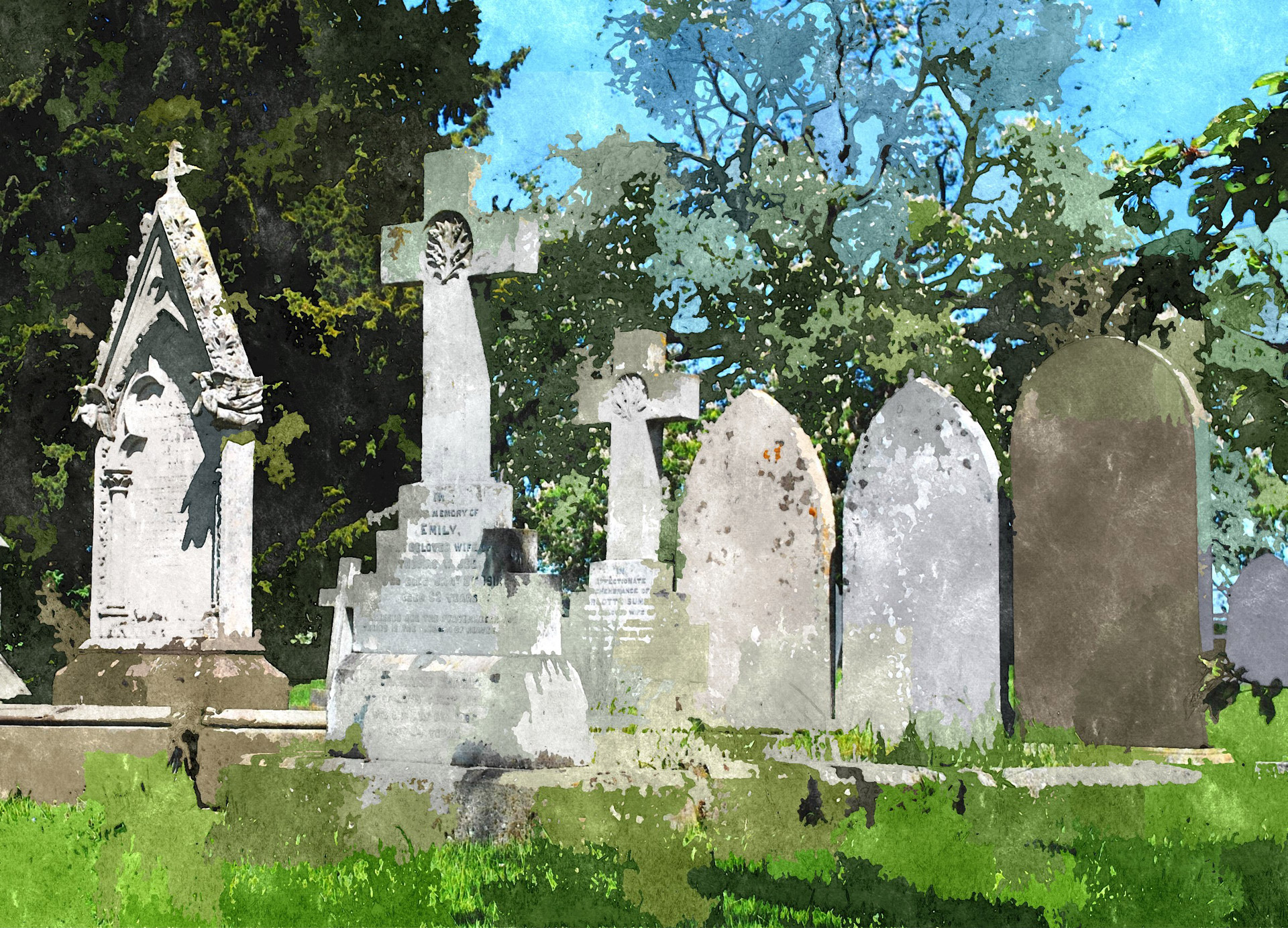 Старая кладбище иллюстрация