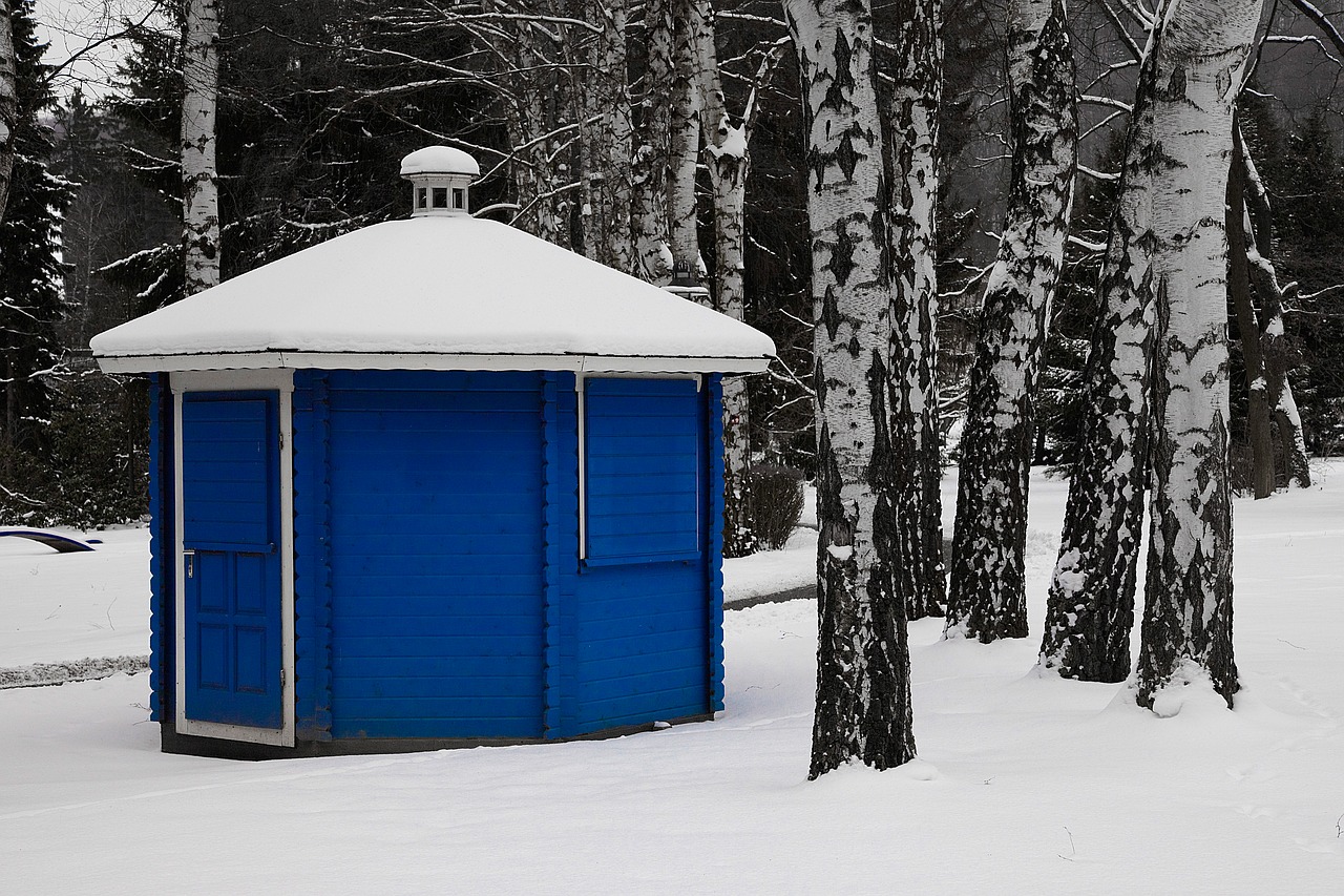 Закрытый зимний. Хижина синяя. Грильчум Винтер Hut-17. Snow Hut Blue.