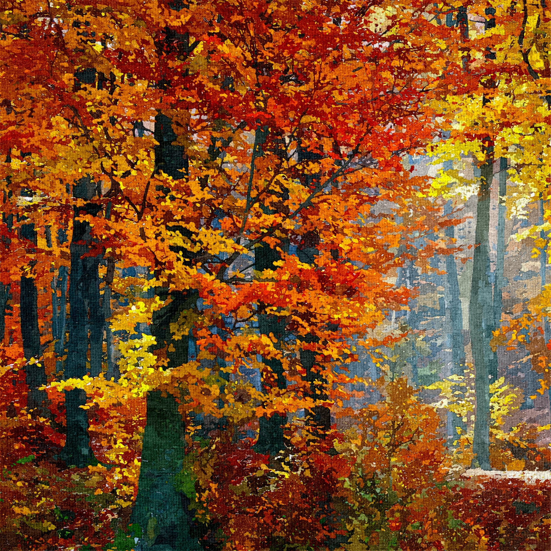 Картина осеннего леса