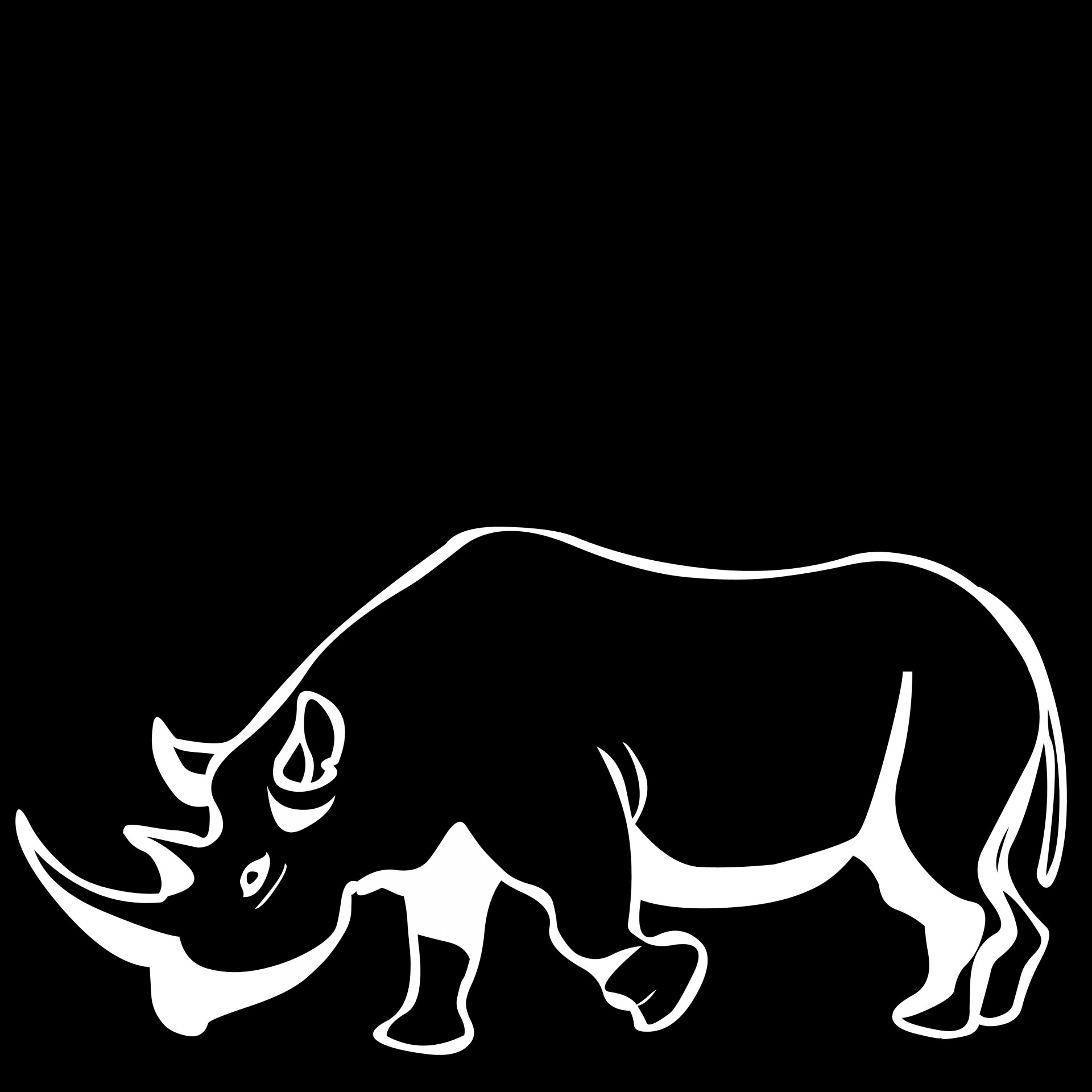 Носорог на черном фоне